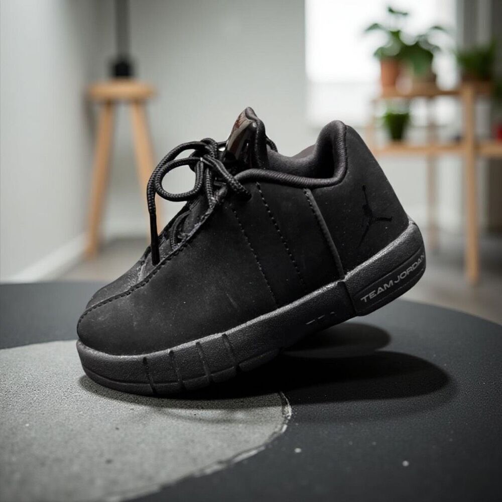 Baby Jordan Te 2 Low 5c Jumpman SNEAKERS Infant Triple Black Shoes Ao2102 003